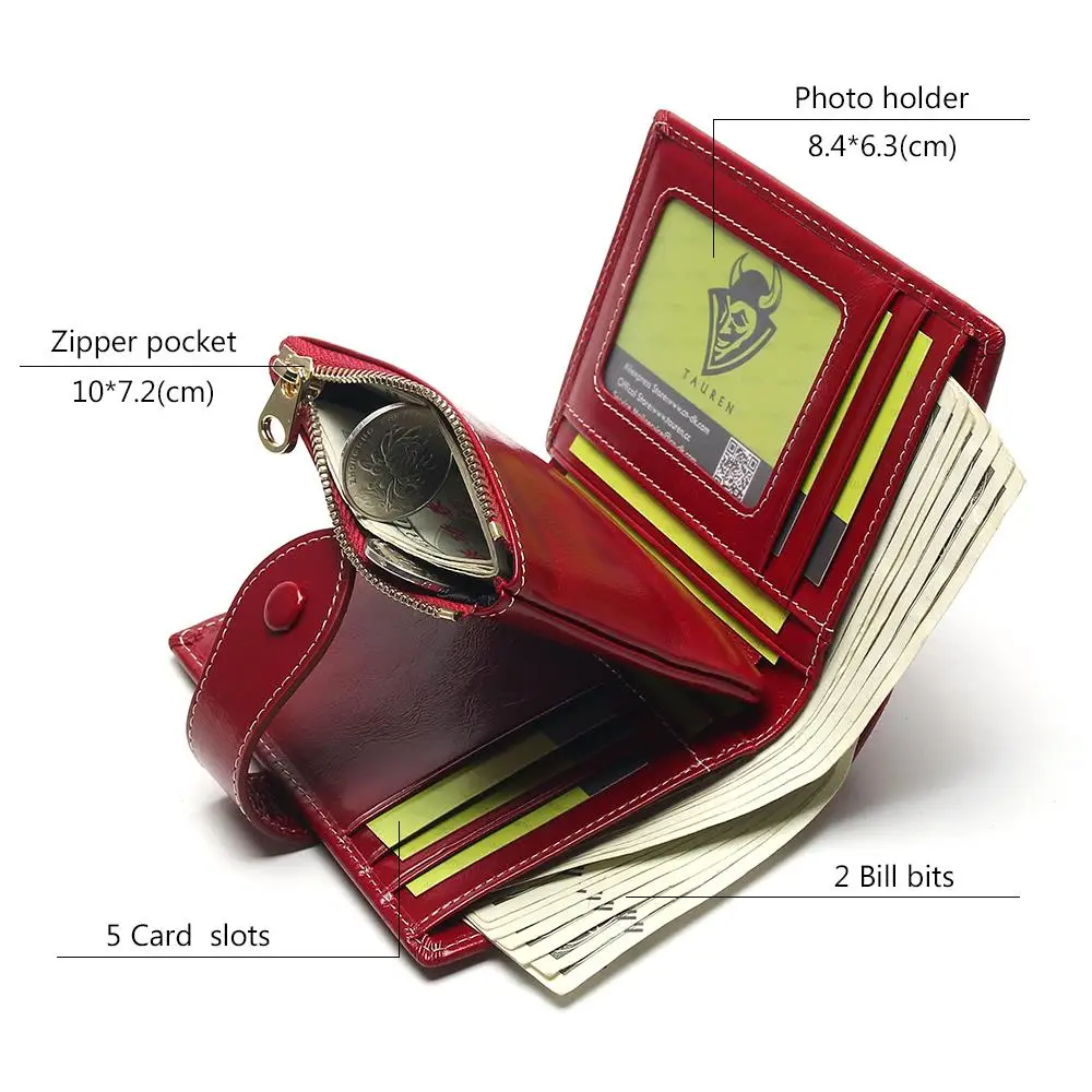 100% Genuine Leather Women Short Wallet Female Small Walet Fashion Lady Mini Zipper Money Bag Vallet Coin Purse Card Holder | Багаж и