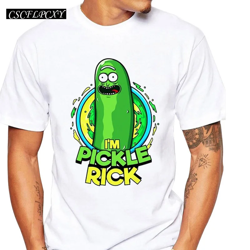 Мужская футболка с круглым вырезом Pickle Rick Повседневная короткими рукавами и
