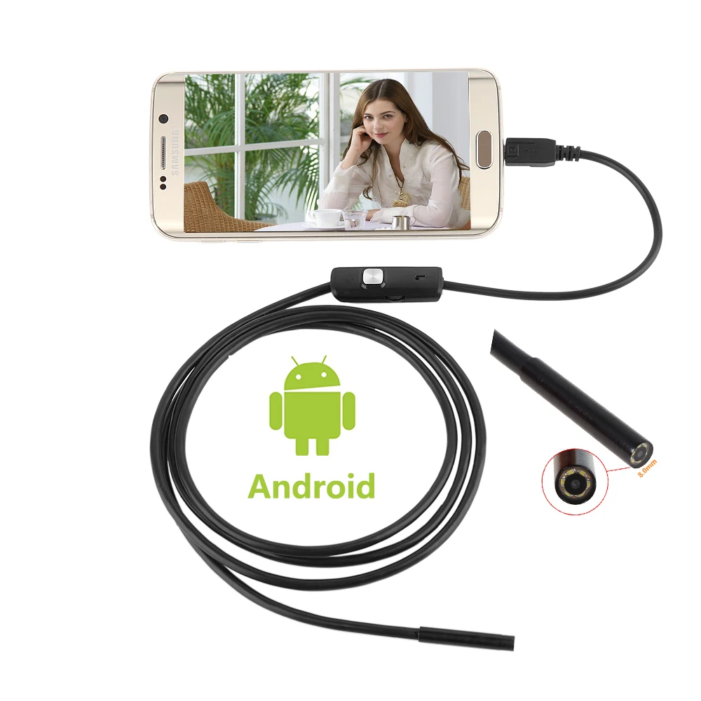 USB камера эндоскоп HD 960P 2 Мп 8 мм Android 6 светодиодный гибкий 1 м 3 5 OTG бороскопа|usb borescope