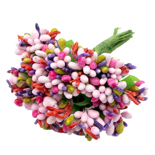 Pink Распродажа! 1 пачка/лот(10 шт/пачка) 10 см цветные Искусственные цветы тычинки свадебные декоративные цветы A0508 - Цвет: Pink