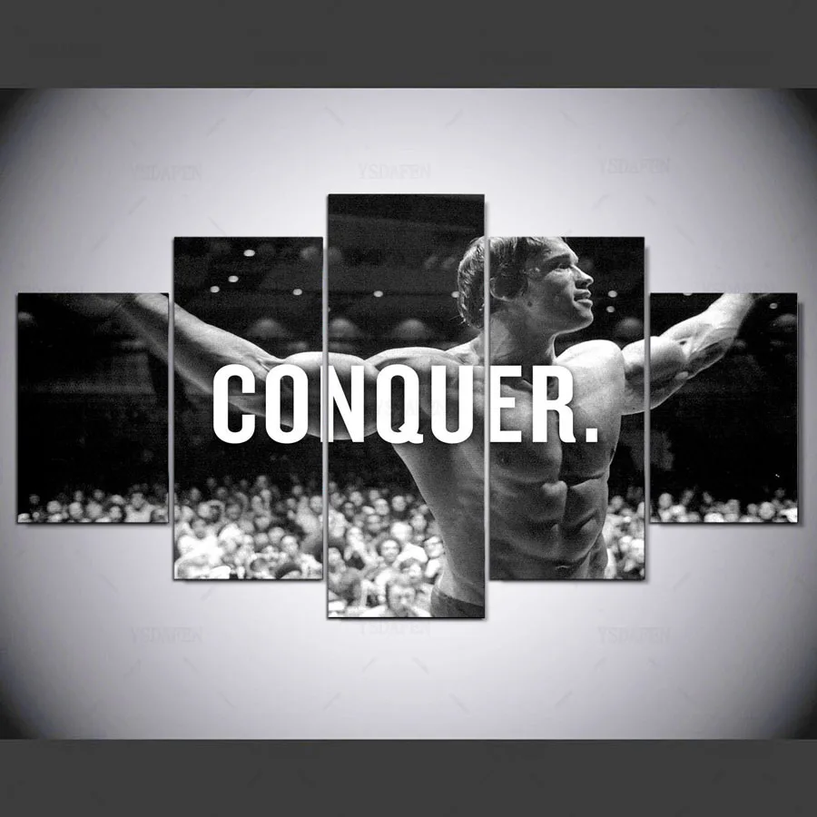 Conquer Arnold Schwarzenegger мускул постер художественный принт растягивается новая-галерея