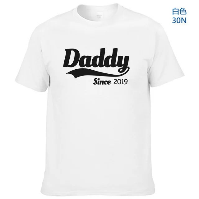 White Летний Стиль Daddy Since забавная Футболка мужская повседневная футболка с коротким рукавом для папы, папы, новорожденного ребенка - Цвет: White
