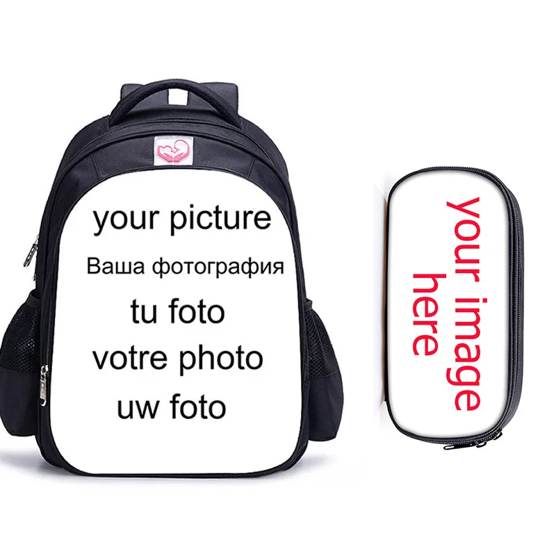 2pcs your picture 16 дюймов, школьные сумки для девочек Marinette, ортопедический рюкзак, Студенческая сумка, повседневные рюкзаки Mochila - Цвет: 2pcs your picture
