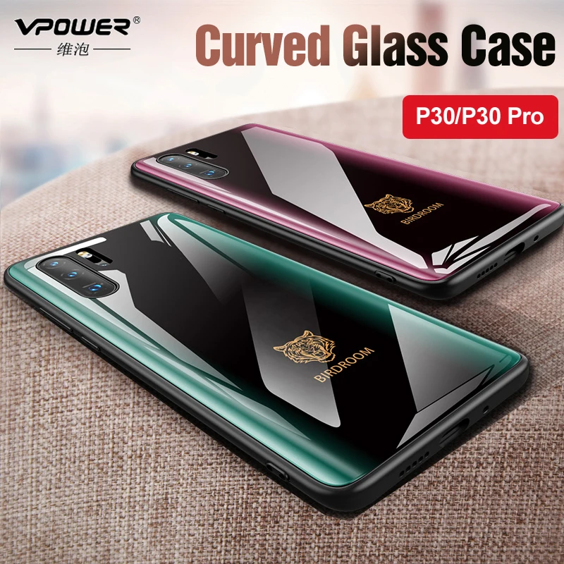 Для huawei p30 P30 Pro стеклянный чехол роскошный модный закаленный милый мультяшный прозрачный стеклянный силиконовый каркас жесткий чехол для huawei p30 pro