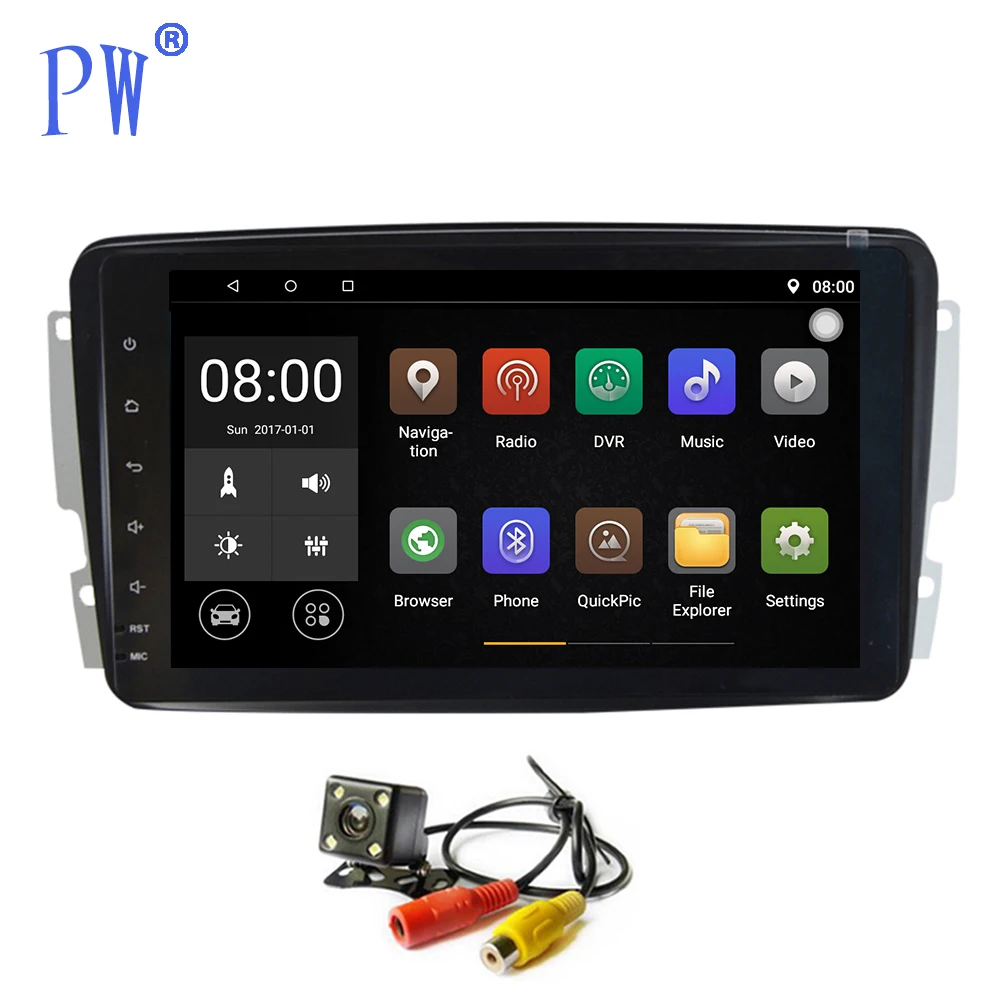 Android 7 1/8 0 автомобильный Радио GPS стерео плеер для Mercedes Benz W209 W203 W168 ML W163 W463 W639