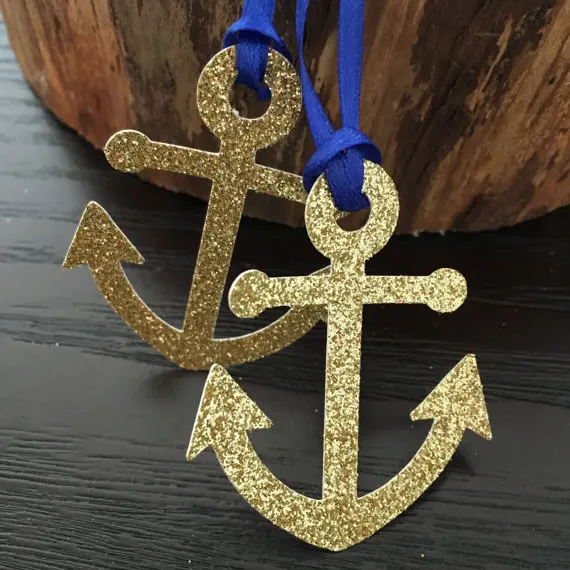 Блестящие стикеры морской тематики якорь свадебное дерево пожеланий Подарочные