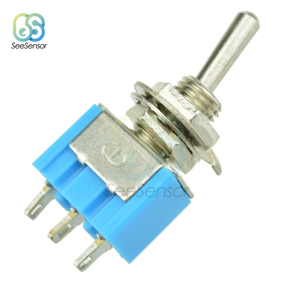 10 шт./лот миниатюрный переключатель 3-контактный SPDT ON-ON 125VAC 6A 1/4 дюйма для