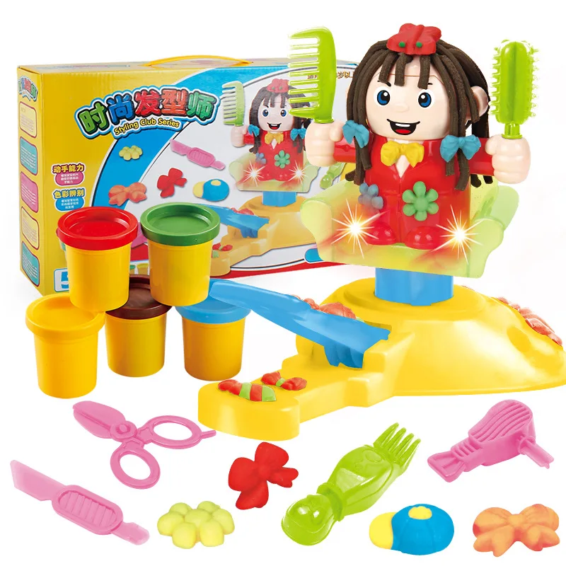 

Новые детские пластилин набор игрушек Пластилин «сделай сам» нетоксичные Формы инструмент костюм дети укладки клуб серия игрушек 3D парикм...