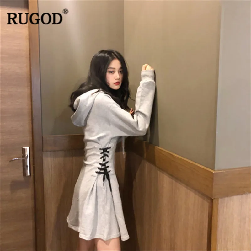 RUGOD/корейское милое весеннее платье трапециевидной формы новое Платье До Колена