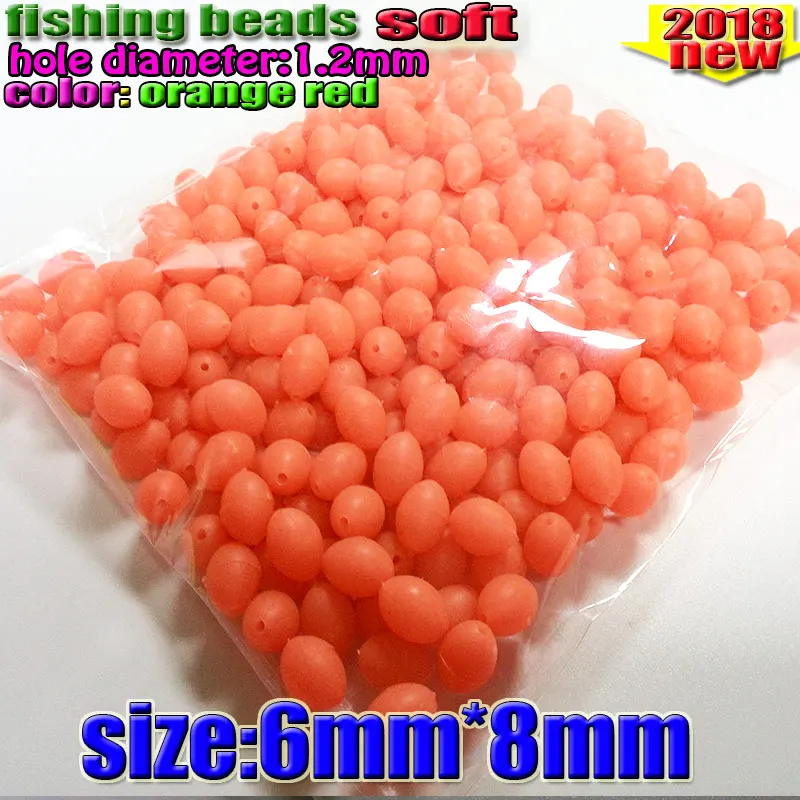 2018 fihsing plastic luminous fishing beads glow in the dark 2*3 3*4----12*16mm more size choose color is orange red