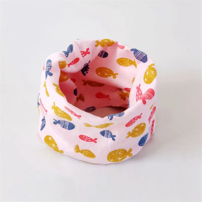 51pink fish Зимний шарф для маленьких девочек, осенние детские шарфы, хлопковый шарф для новорожденных, детский шарф для мальчиков, воротник с круглым вырезом - Цвет: 51pink fish
