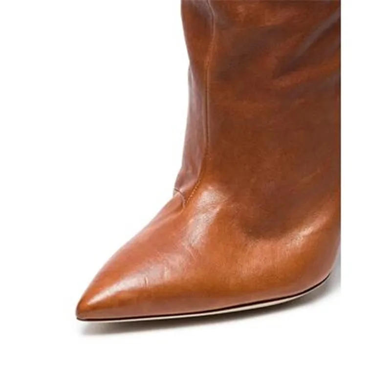 Дизайнерская зимняя женская обувь из натуральной кожи без шнуровки