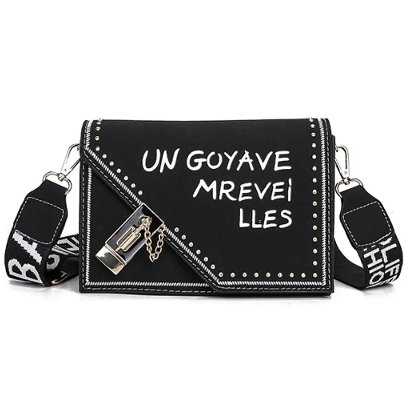 Сумка мессенджер с буквенным принтом повседневная винтажная маленькая сумка