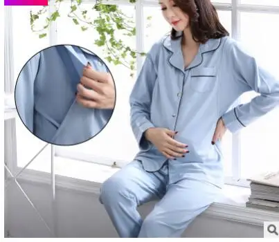 Elegant high quality maternity clothes nightgown breastfeeding pregnancy sleepwear pregnant women nursing pajamas set | Мать и ребенок