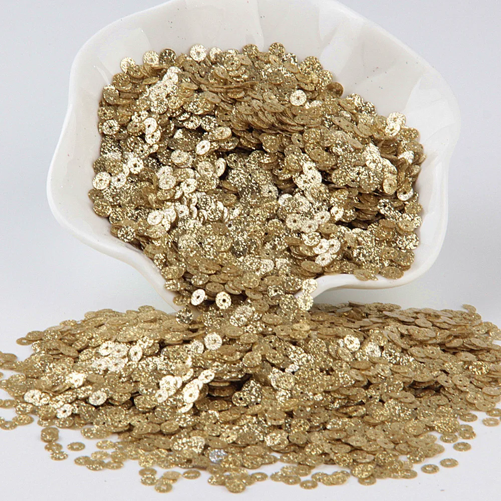 4mm glitter lt gold Золотые блестки 3 мм-30 мм плоские круглые ПВХ свободные блестки для рукоделия блестки Швейные украшения DIY аксессуары Lentejuelas Para Coser - Цвет: 4mm glitter lt gold