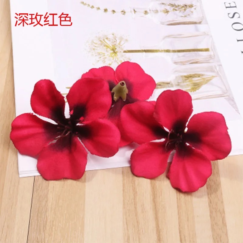 Deep Rose 20 шт 5 см мини шелк искусственная Орхидея цветок голова для свадьбы домашний декор искусственные орхис цветы цимбидиума головы лепесток - Цвет: Deep Rose