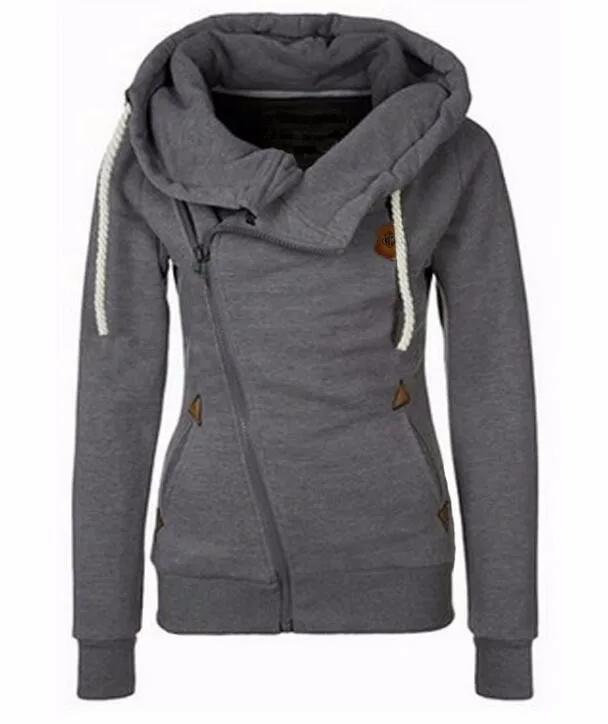 1 piece Speed To Sell Through Europe And The United States  Cardigan Personality Side Zipper Hooded Fleece Jacket