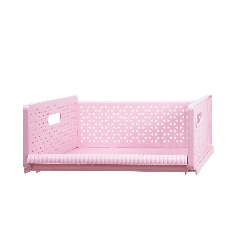SHORT PINK Съемный бытовой ящик многоцелевой корзина для хранения Органайзер для гардероба полка одежда пластиковые полые ящики слоистые партии - Цвет: SHORT PINK