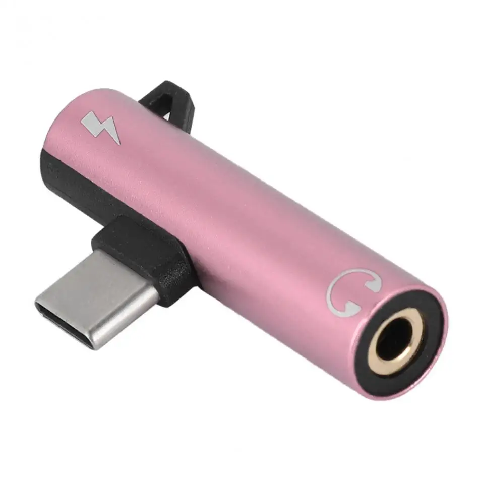 Rose Gold Чери 2 в 1 Тип C до 3,5 мм Jack зарядное устройство для наушников кабель для Xiaomi Mi 9 samsung S10+ USB C адаптер для наушников аудио конвертер - Цвет: Rose Gold