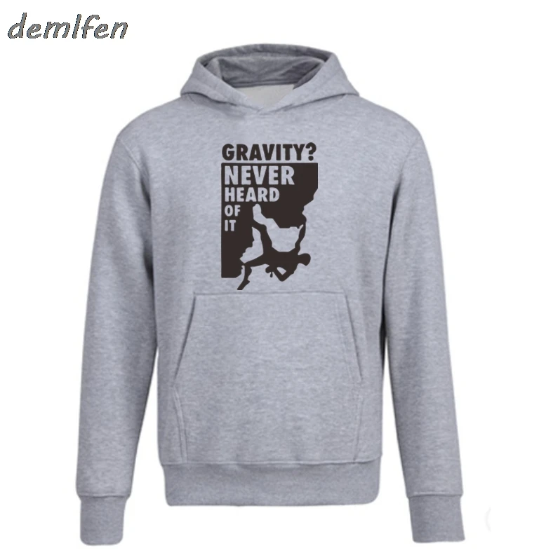 Gravity Never Hear Of It свитшоты куртка весна осень Повседневная молния флисовая мужская кофта-худи Толстовка Забавный подъем Толстовка Топы - Цвет: gray