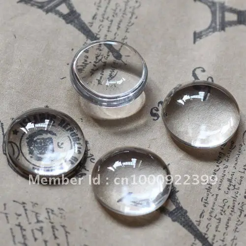 Free Shipping - 15mm Clear Glass Domes Cabochon Hemisphere Cameo Cover Cabs for Circle Jewelry Diy Findings Settings Wholesale