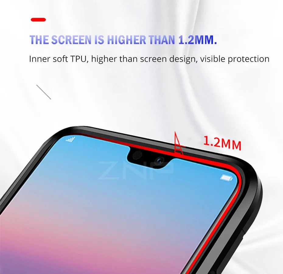 ZNP роскошный бронированный чехол для телефона с подставкой для huawei P20 Lite P20 с кольцом-держателем противоударный чехол для huawei P20 Pro Чехол в виде ракушки