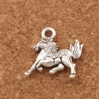 40pcs running coin horse charm beads 15x15 5mm ancient pendants alloy handmade jewelry diy l075