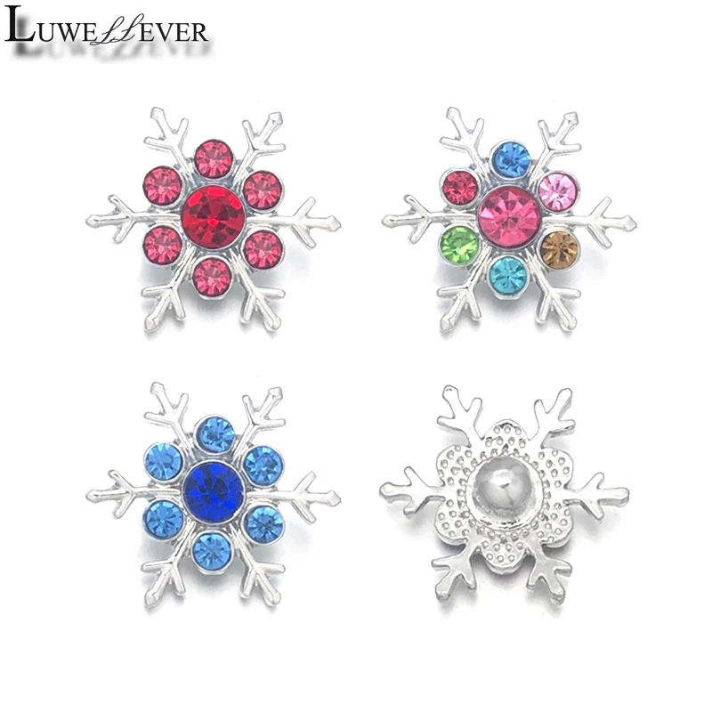 

Hot Snowflake w170 Crystal 3D 18mm Metal Snap Button For Bracelet Necklace Interchangeable Jewelry Women Accessorie Findings