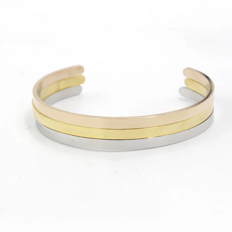 Fnixtar 1.8mm Thickness 4mm Width Stainless Steel Open Cuff Bangle Personalised Engrave Blank DIY 10piece/lot | Украшения и