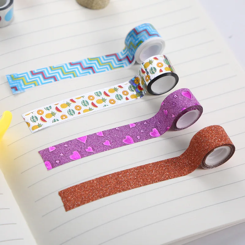9 шт./компл. мини юбка-пачка, сверкающие Клейкая Лента Washi лента для художественного оформления ногтей, ручная работа Стикеры этикетки клейкая лента