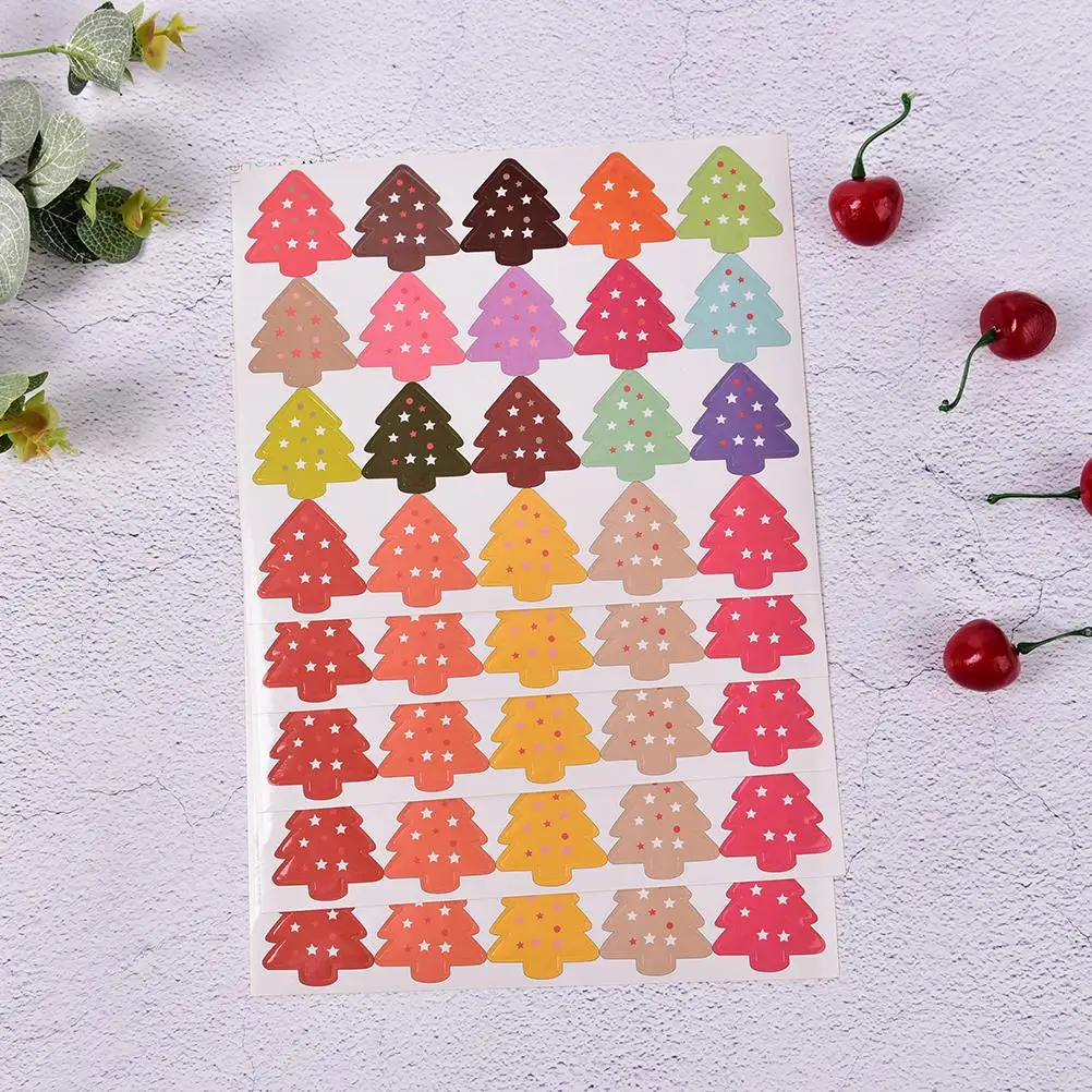 100 шт/5 листов Красочные DIY многофункциональная печать стикер Рождественская елка
