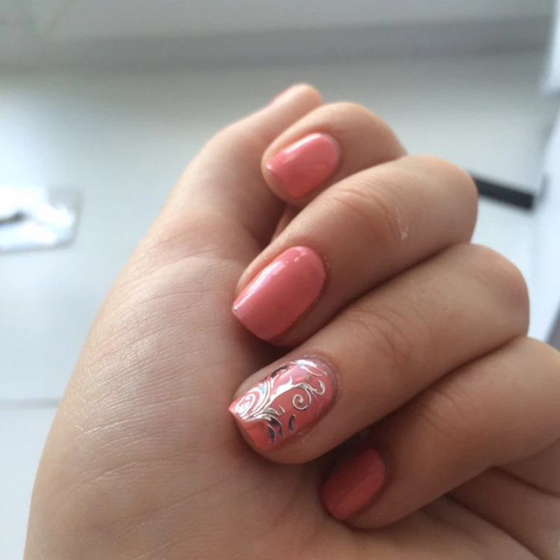 Золотые и Серебристые 3D наклейки для дизайна ногтей дизайн брендовые красоты