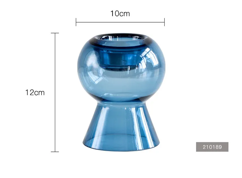 INS синяя стеклянная ваза Террариум Бутылка Контейнер цветок домашний декор стола