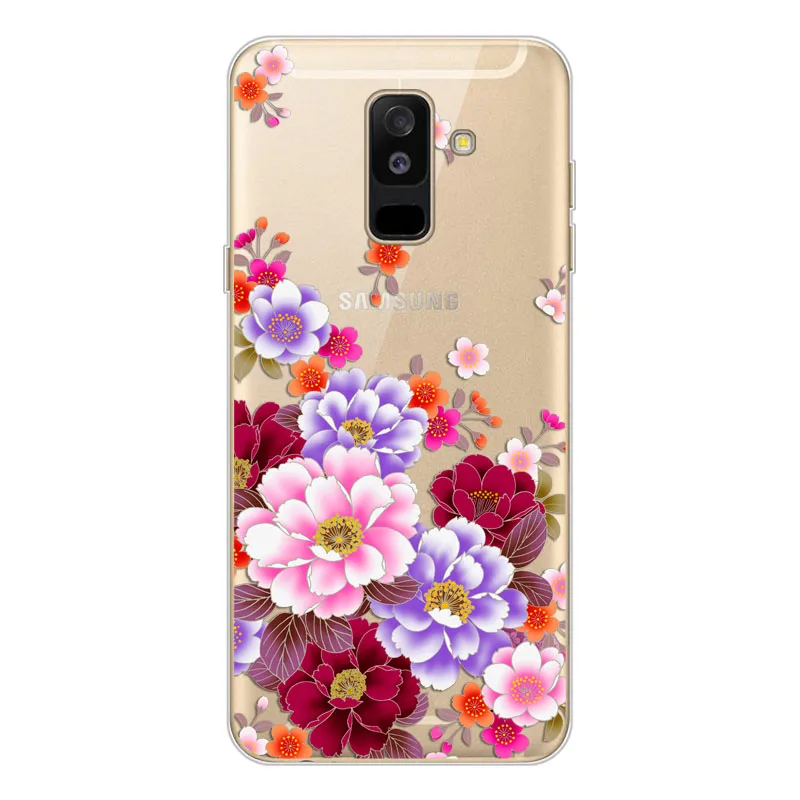 12 Чехол для samsung Galaxy A6 SM A600, мягкий силиконовый чехол из ТПУ с принтом, чехол на заднюю панель samsung A6 Plus capa A605 A605F, чехол для телефона s - Цвет: 12