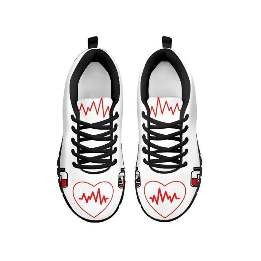 FORUDESIGNS/Женская обувь в форме сердца Обувь для медсестры Печати работы удобные