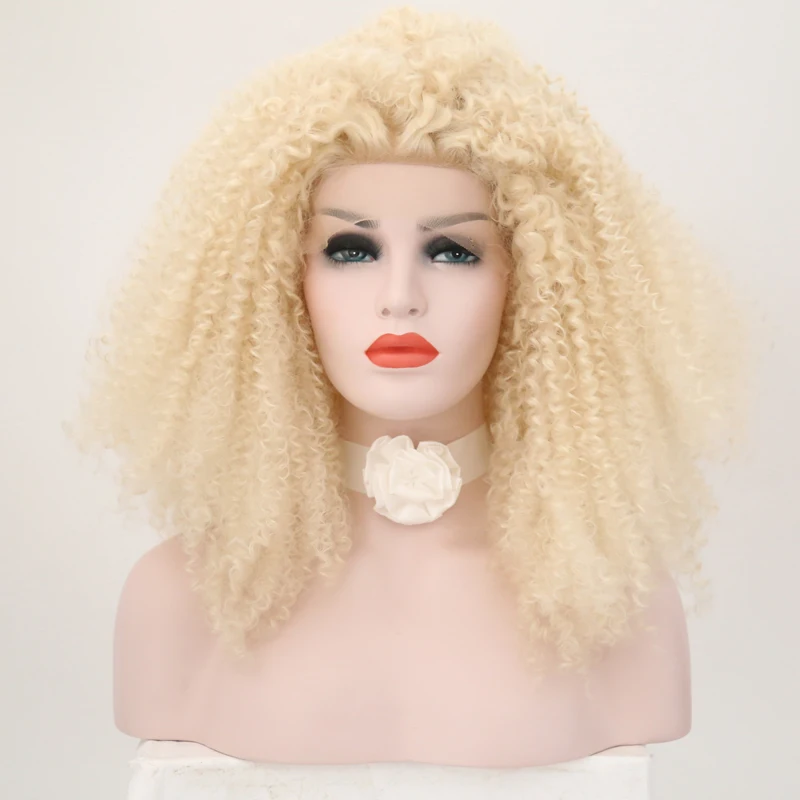 Charisma 180% Плотность кудрявый парик синтетический фронта шнурка термостойкие