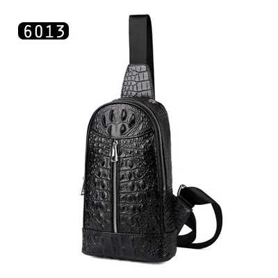 6013 McParko, натуральная кожа, нагрудная сумка, мужская сумка на плечо, Крокодиловая Кожа, дизайн, сумки через плечо, мужская мода, коровья кожа, Chestbag, черный - Цвет: 6013