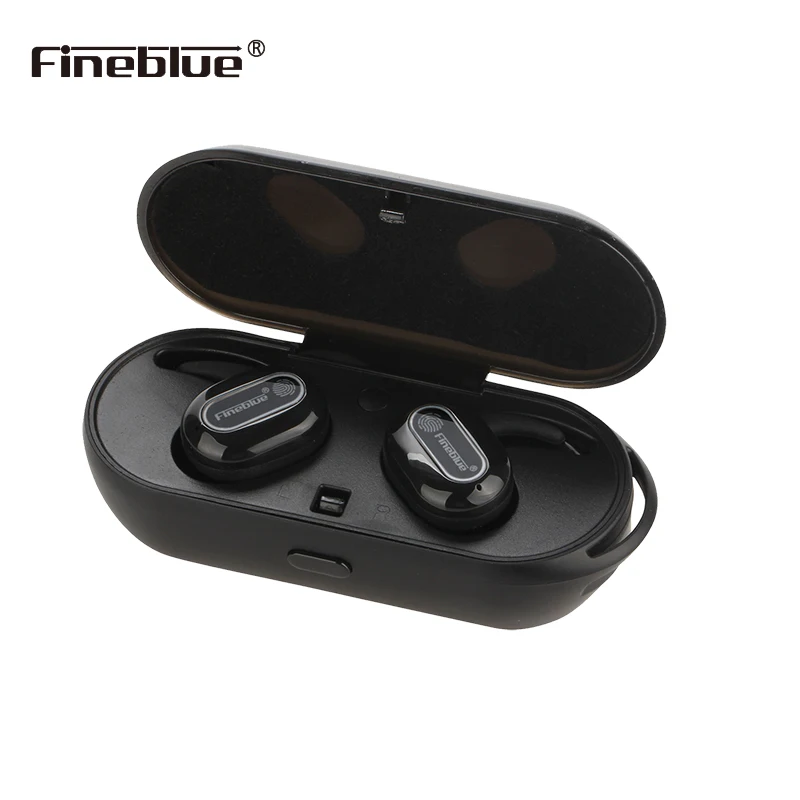 Fineblue R10 TWS отпечатков пальцев сенсорные Bluetooth наушники, HD стерео беспроводные наушники, шумоподавление игровая гарнитура Мода - Цвет: R10BLACK