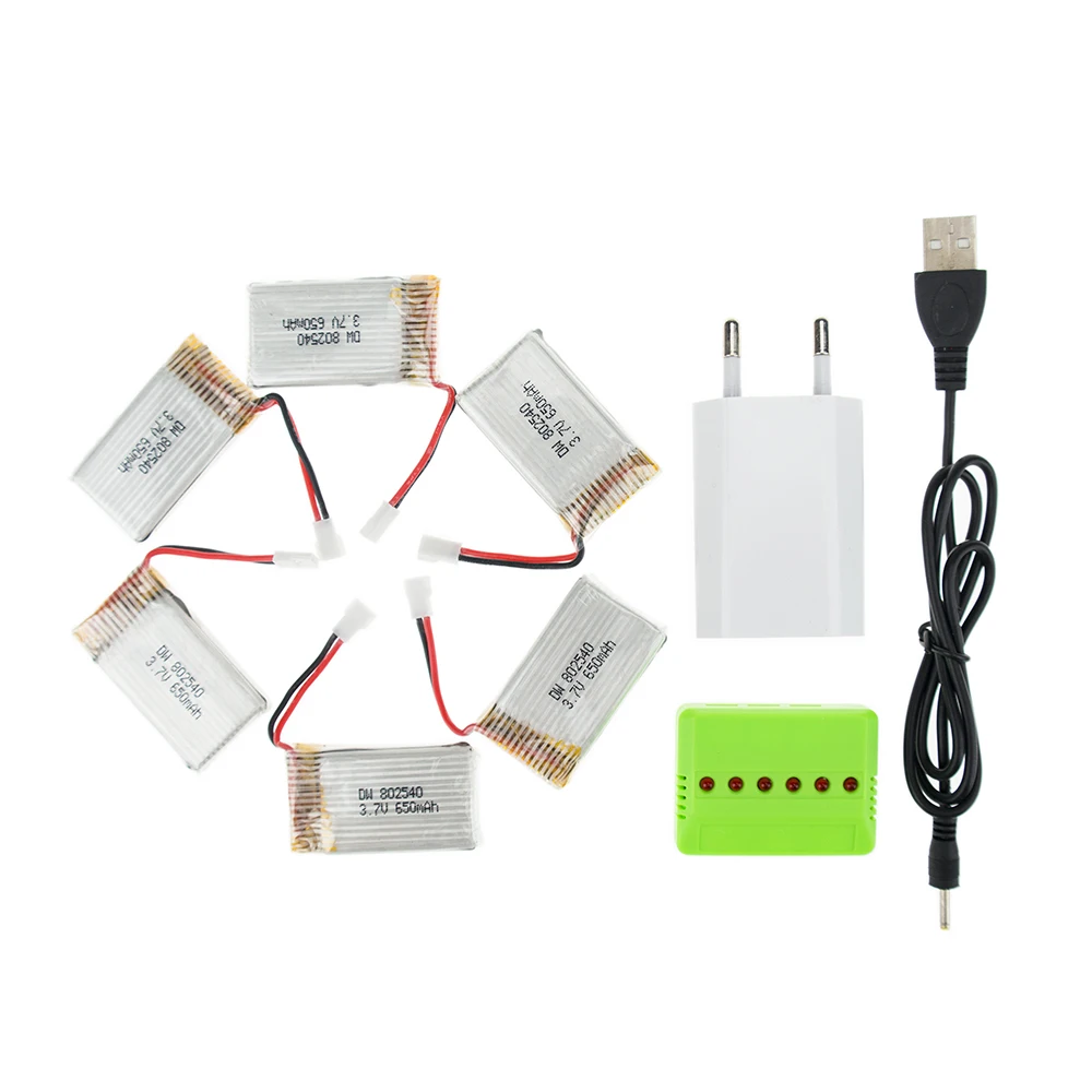 Балансирующее зарядное устройство и USB адаптер с 4/5/6 шт. 3 7 в 650 мАч литий