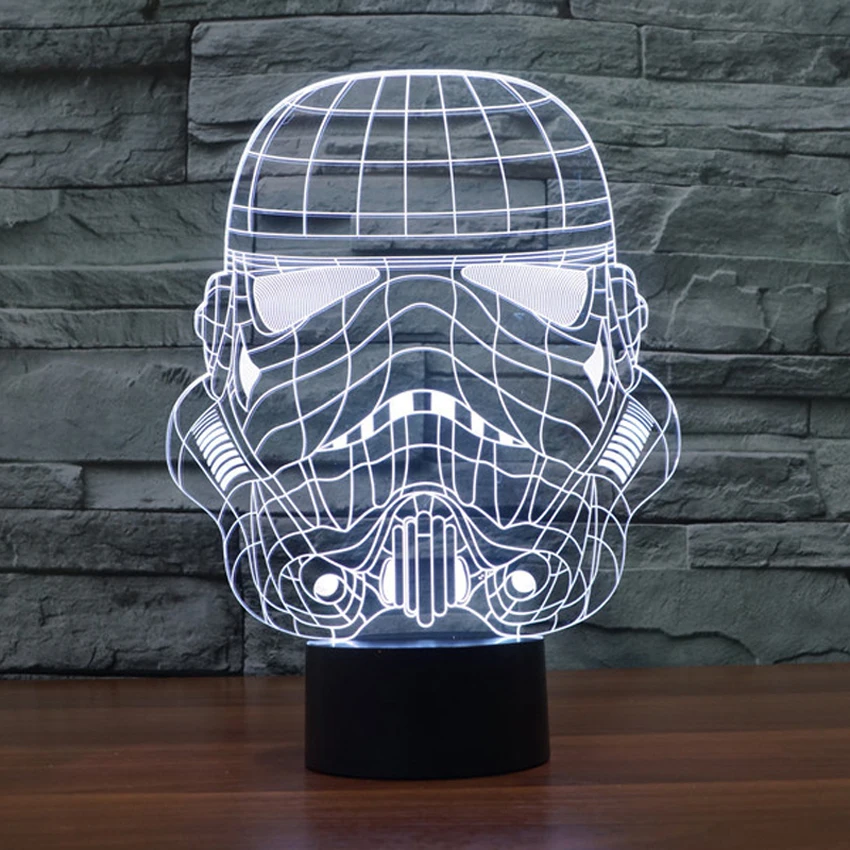 Звездные войны солдат формы красочные 3D Светодиодные ночные огни дарт Вейдер