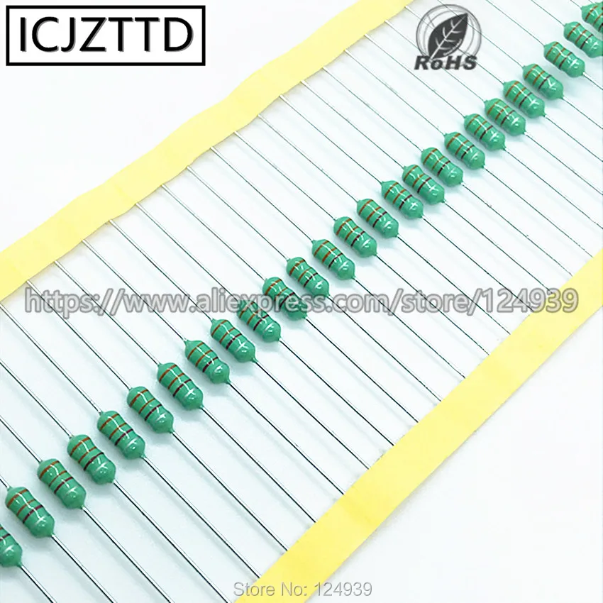 

100 шт., индукторы 0410 мкГн 0,5 мкГн мгн 1/2 Вт, цветное кольцо индуктивности, круговой силовой индуктор