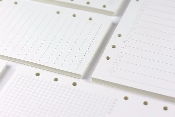 A5/A6 черная и Wahite спираль блокнот наполнитель бумага для Filofax Диарио планировщик внутренние страницы сменного переплета книжная бумага