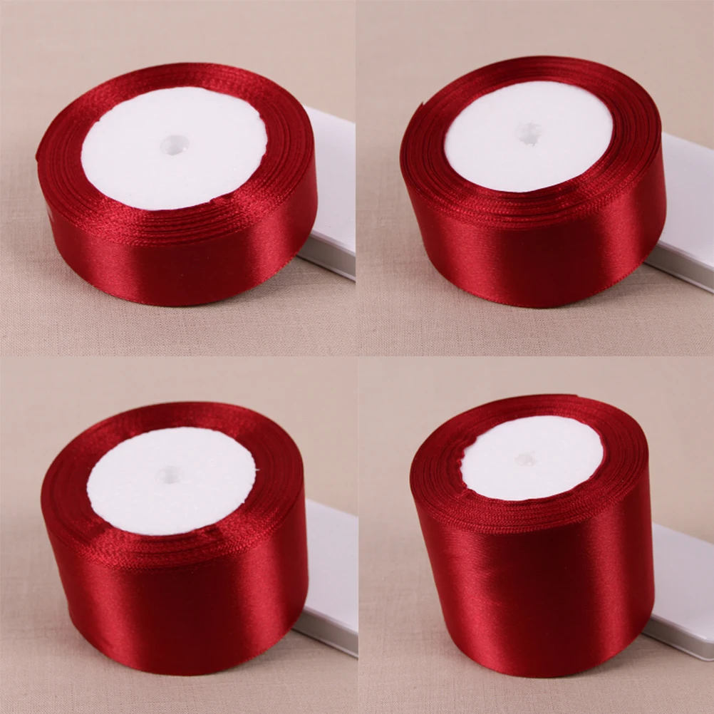 Новинка красная шелковая атласная лента с золотым украшением для свадебной