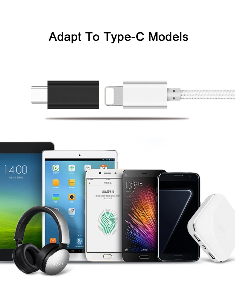 Для Lightning Pin to type C USB конвертер из алюминиевого сплава для зарядки коннектор