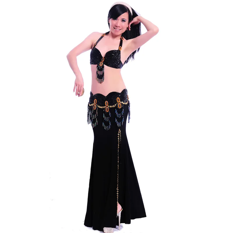 Женский костюм для танца живота комплект из 3 предметов бюстгальтер с поясом и