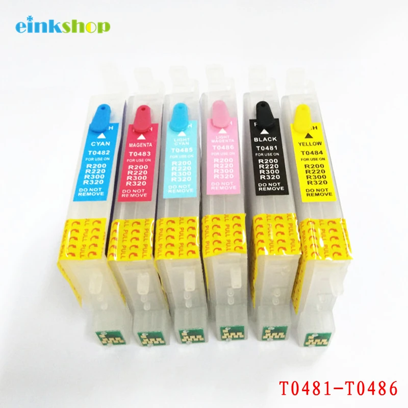 

T0481 Refillable Ink Cartridge For Epson T0481 - T0486 Stylus Photo R200 R220 R300 R300M R320 R340 RX500 RX600 RX620 RX640