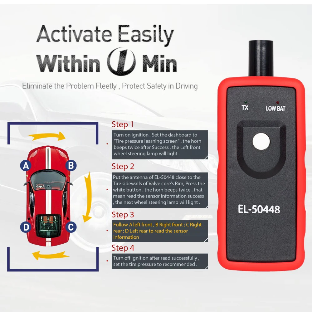 Горячая Автомобильный датчик давления в шинах TPMS инструмент сброса EL-50448 для GM для Opel EL50448 электронный инструмент активации