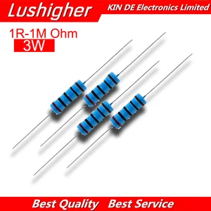 Металлопленочный резистор 3 Вт, 10 шт., 1%, 1R  1M, 1R, 4.7R, 10R, 22R, 33R, 47R, 1K, 4,7 K, 10K, 100K, 1, 4,7, 10, 22, 33, 47, 4K7 Ом