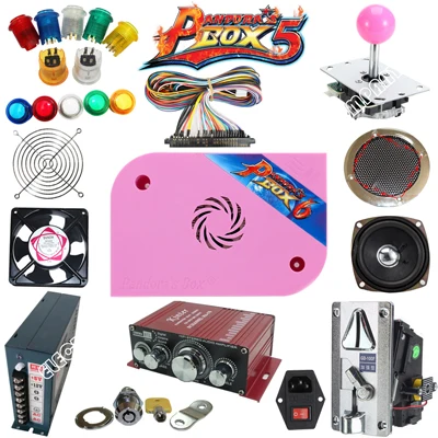 Черный Аркадная игра diy части комплект Pandora Box 6 с 1300 игр аркадная консоль Запчасти для игровых автоматов для двух игроков - Цвет: Черный