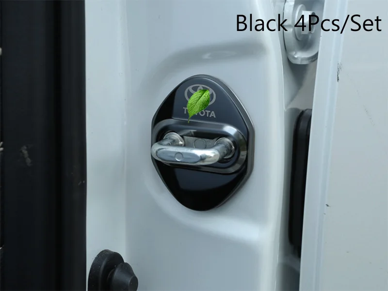 Black Автомобильные аксессуары Нержавеющая сталь Дверные замки Защитная крышка авто-Стайлинг 4 шт./компл. для Toyota Avalon - Название цвета: Black